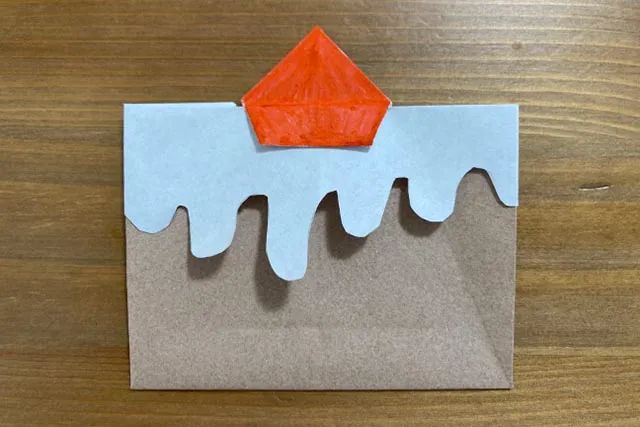 儿童手工折纸草莓蛋糕图文步骤简单