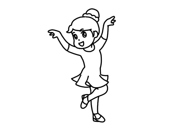 跳舞的小女孩简笔画图文步骤