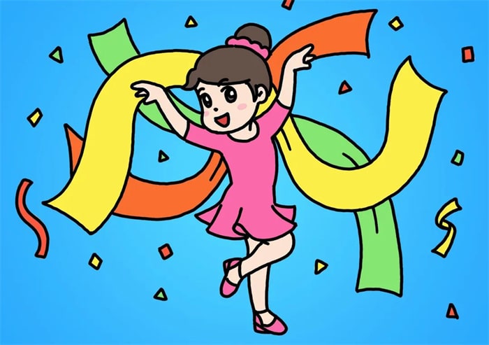 跳舞的小女孩简笔画图文步骤