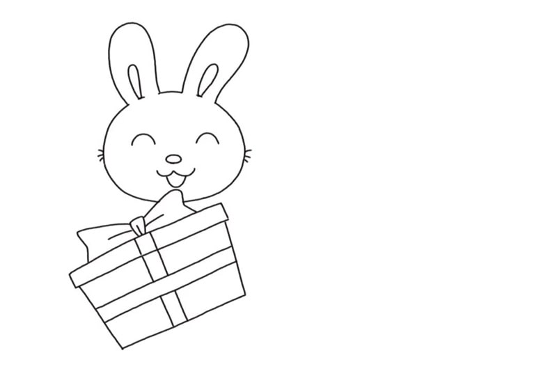 2023年兔子新年贺卡模板图片简笔画教程