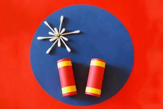 儿童新年手工制作烟花拼贴画