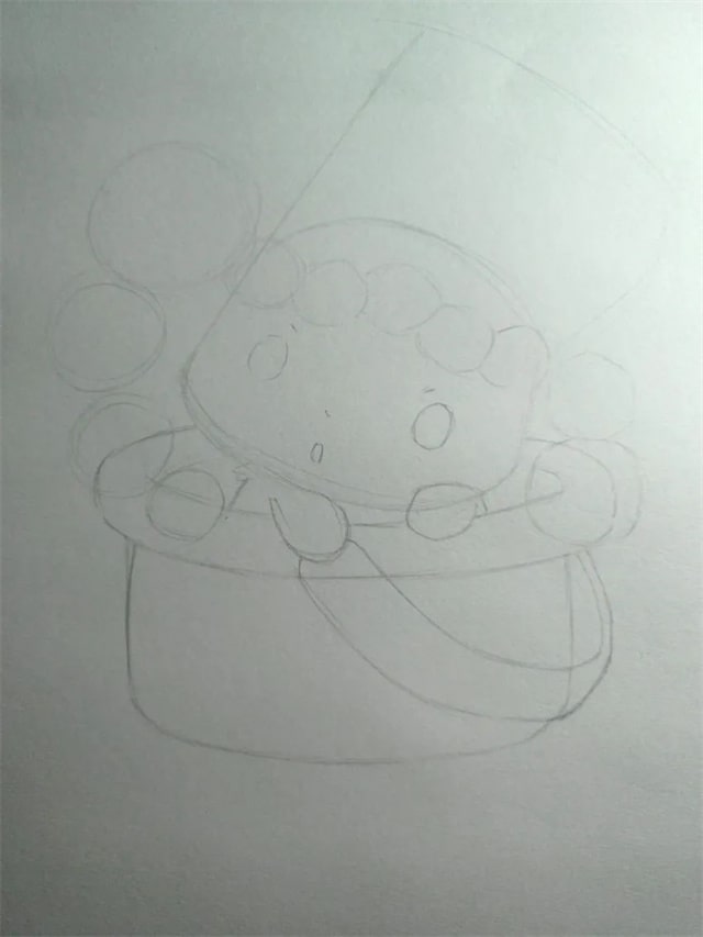 2023兔年画兔儿童简笔画《花篮萌兔》