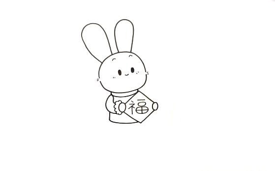 2023兔年送福儿童简笔画图文教程