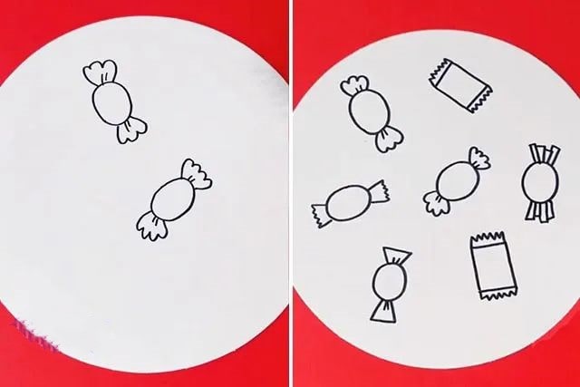 儿童画兔年新年：创意糖果画(步骤图解)