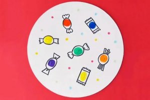 儿童画兔年新年：创意糖果拼贴画(步骤图解)