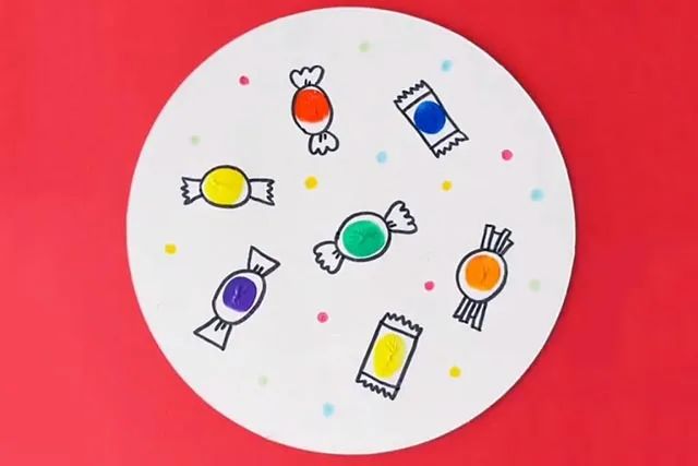 儿童画兔年新年：创意糖果画(步骤图解)