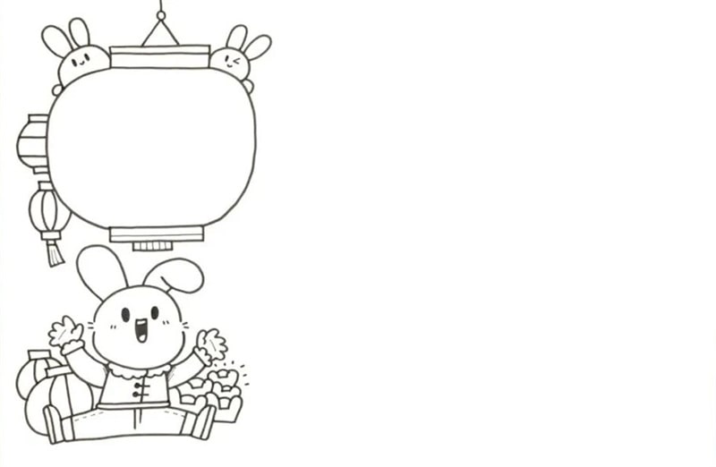 2023兔年春节手抄报绘画教程简单又漂亮