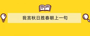 我言秋日胜春朝上一句