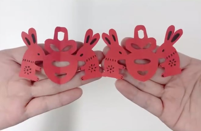 兔年小兔子窗花剪纸教程