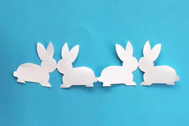 剪纸兔子：怎么剪纸连在一起的四只兔子(步骤图解)