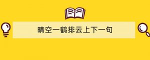 晴空一鹤排云上下一句