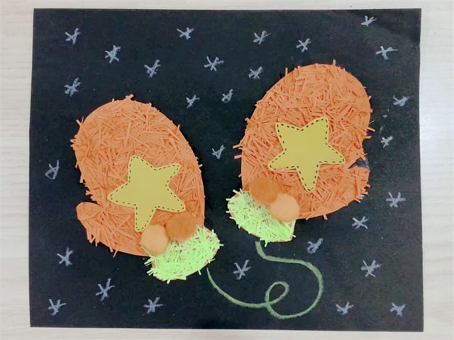 冬天创意拼贴画：毛绒手套