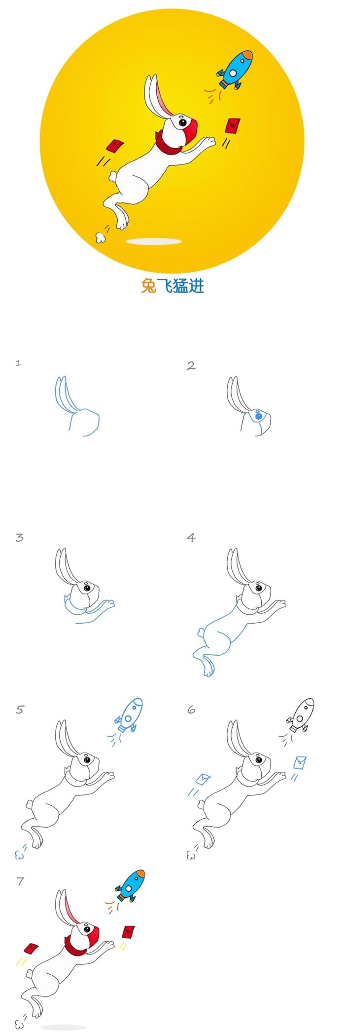 六组兔年简笔画教程