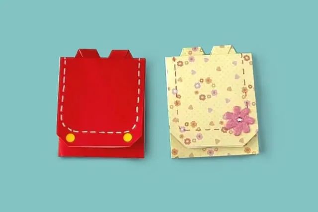 儿童简单折纸教程：怎么折纸书包(步骤图解)