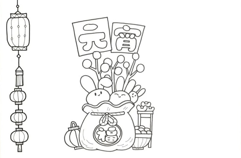 兔年元宵节手抄报怎么画简单漂亮