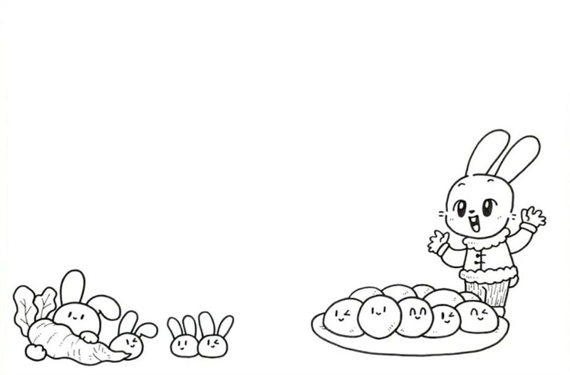 兔年元宵节手抄报怎么画简单又漂亮