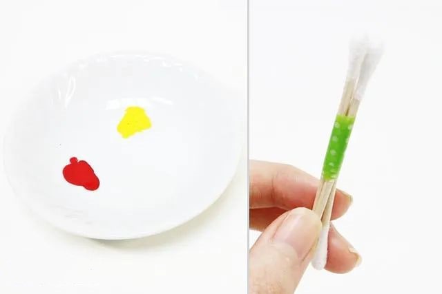 儿童画春天：怎么用棉签印画花朵(步骤图解)