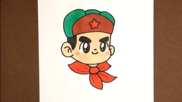 雷锋头像简笔画图文教程