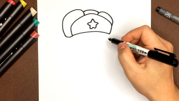 雷锋头像简笔画图文教程