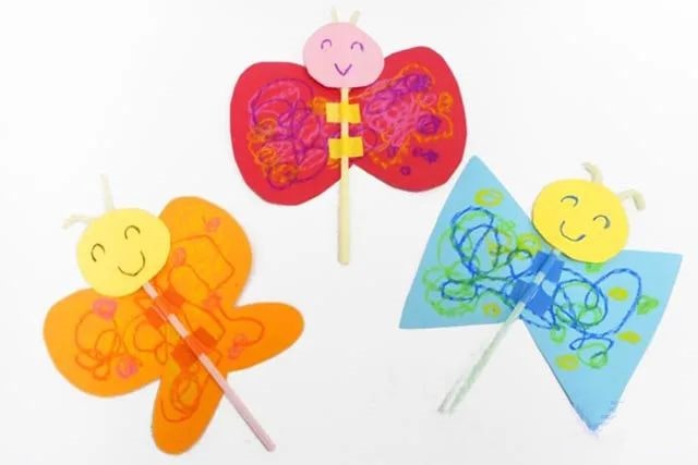 幼儿园春天手工：制作会飞动翅膀的蝴蝶(步骤图解)