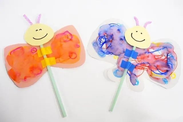 幼儿园春天手工：制作会飞动翅膀的蝴蝶(步骤图解)