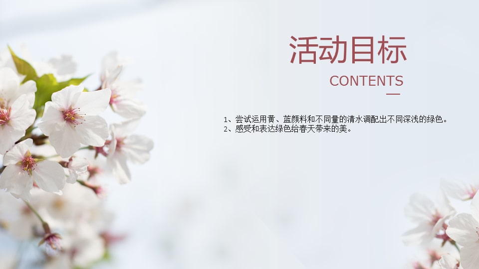 幼儿园大班美术教案：春天的祝福