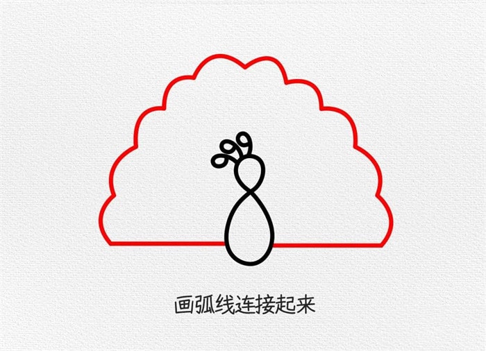 孔雀简笔画图文教程简单又好看