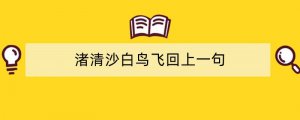 渚清沙白鸟飞回上一句