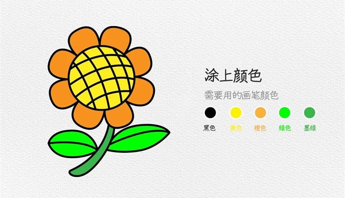 向日葵图片简笔画图文教程简单又好看