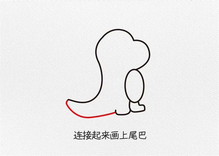 卡通小恐龙简笔画图文教程简单又可爱