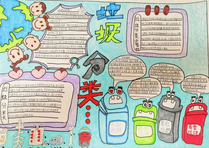 垃圾分类人人有责手抄报图片及内容漂亮