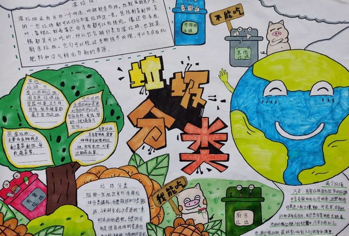 垃圾分类人人有责手抄报图片及内容漂亮
