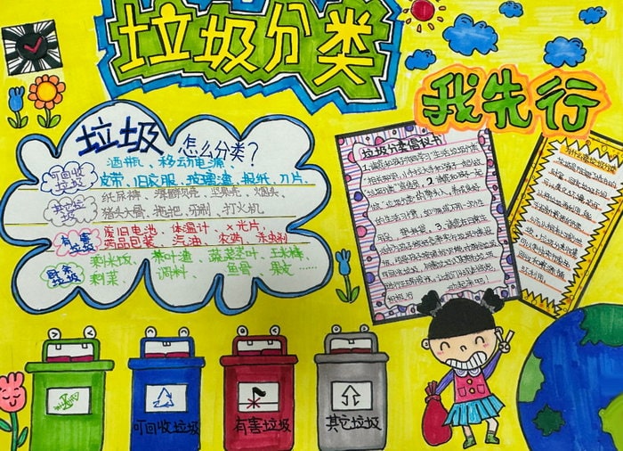 垃圾分类人人有责手抄报图片及内容漂亮