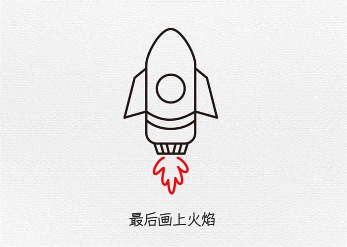火箭简笔画怎么画图文教程简单又好看