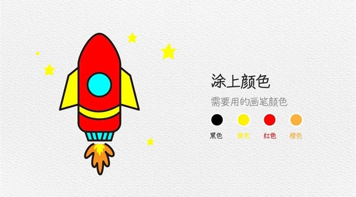 火箭简笔画怎么画图文教程简单又好看