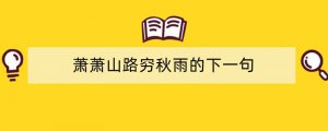 萧萧山路穷秋雨的下一句