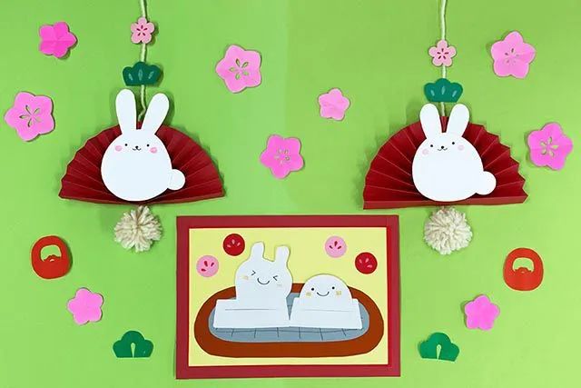 兔年幼儿园手工：彩纸制作兔子挂饰(步骤图解)