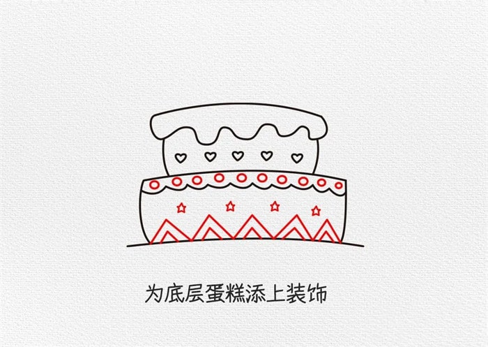 生日蛋糕简笔画图文步骤简单又漂亮