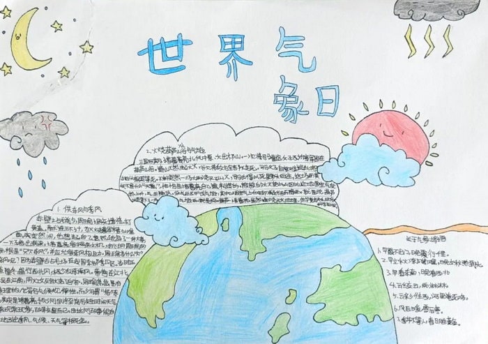 世界气象日为主题的手抄报图片及内容
