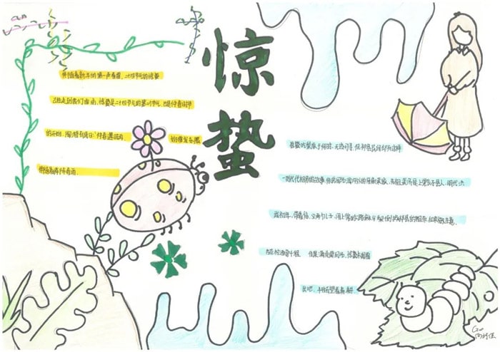 24节气惊蛰手抄报简单又好看