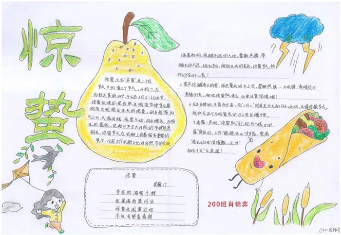 24节气惊蛰手抄报简单又好看