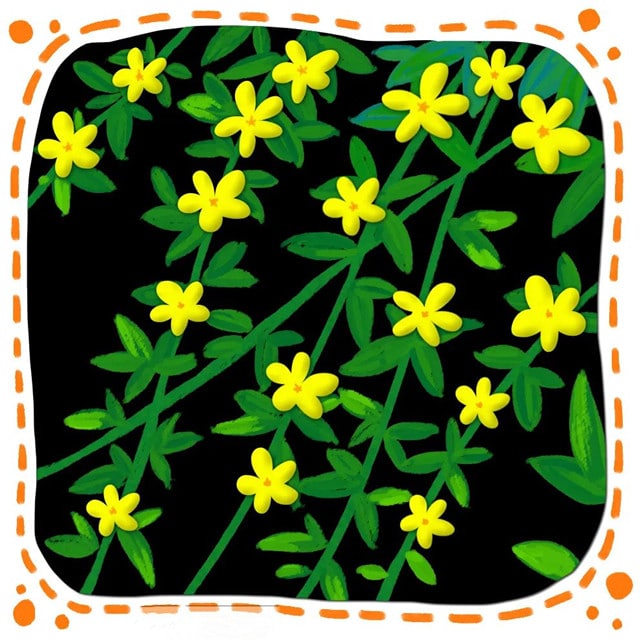 儿童画春天之迎春花