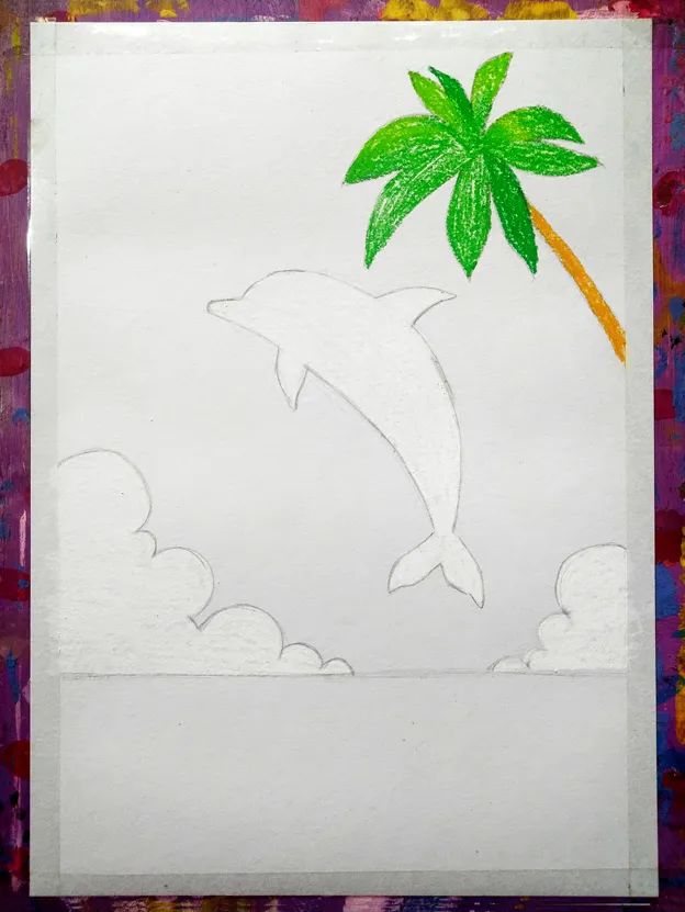 少儿美术课程（留白和水油分离技巧）