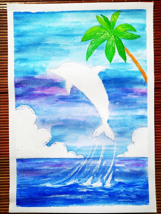 少儿美术课程（留白和水油分离技巧）