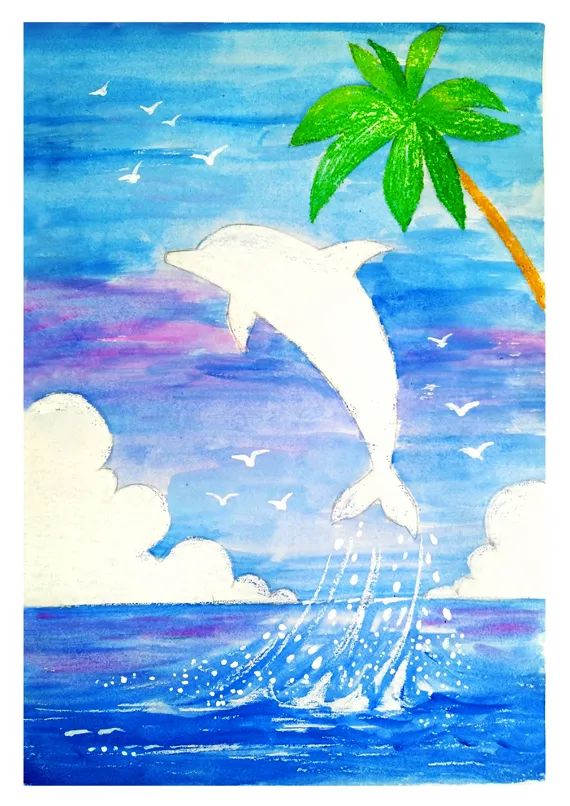 少儿美术课程（留白和水油分离技巧）