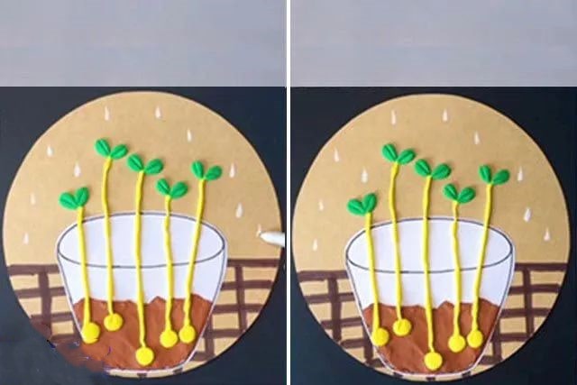 幼儿春天手工：种子发芽拼贴画(步骤图解)