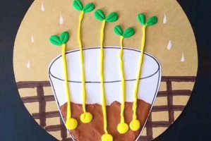 幼儿春天手工：种子发芽拼贴画(步骤图解)