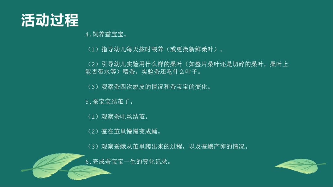 幼儿园大班科学教案：蚕的一生（含PPT课件图片）