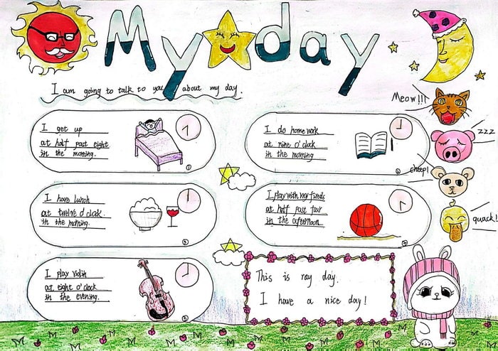 my day英语手抄报图片