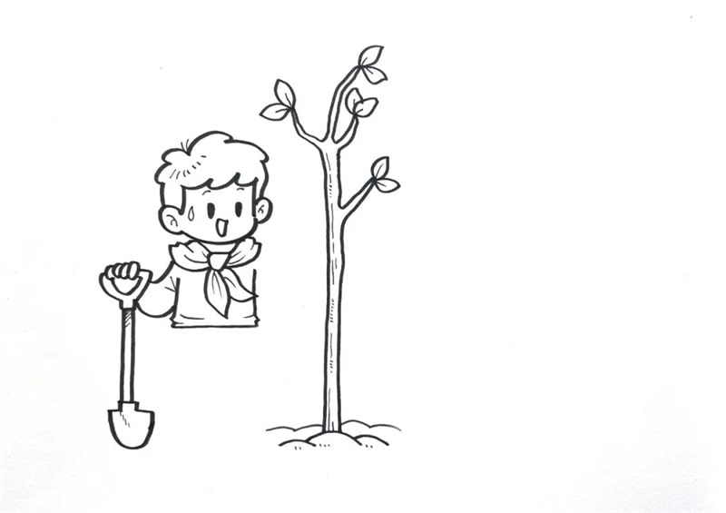 植树节儿童简笔画怎么画简单又漂亮